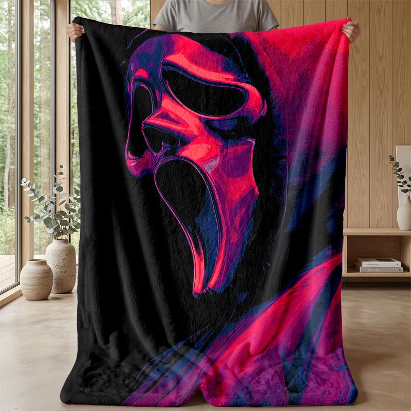 Soft Flannel Blanket Lightweight Cozy Bedroom Living Room CoverScream Ghostface