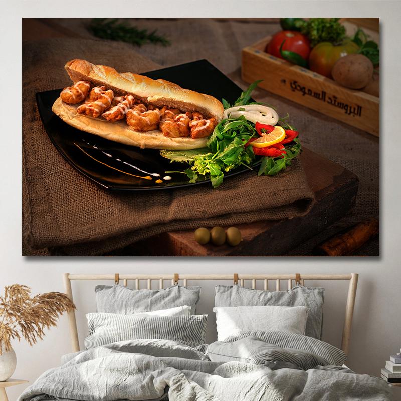 Amerikanischer Stil Fast-Food-Bilder, Leinwandgemälde, Hamburger, Pommes, Hot Dog, Poster und Drucke für Wohnzimmer, Küche, Wanddekoration