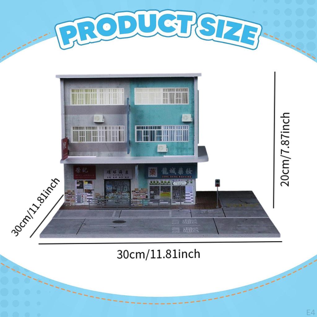1 Piece Diecast Car Display Case Diorama Building City Backdrop Model Scene Miniature