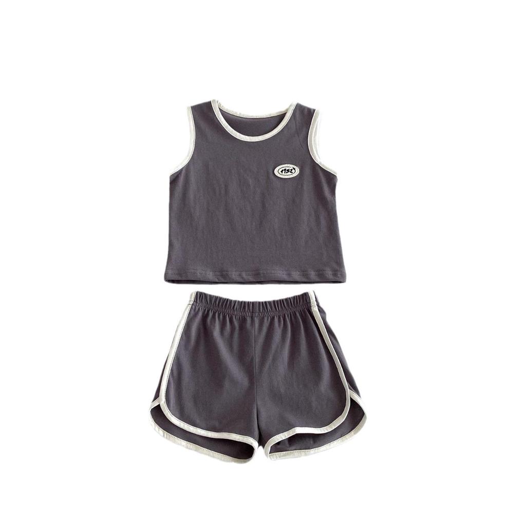 Korean Style Summer Set for Toddlers 0-2 Years: Cotton Sleeveless Vest and Shorts