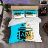 Argentina National Football Team 3 Piece Bedding Set Soft Duvet Cover Set with Pillowcases Printed Bedroom Decor Set for Home
