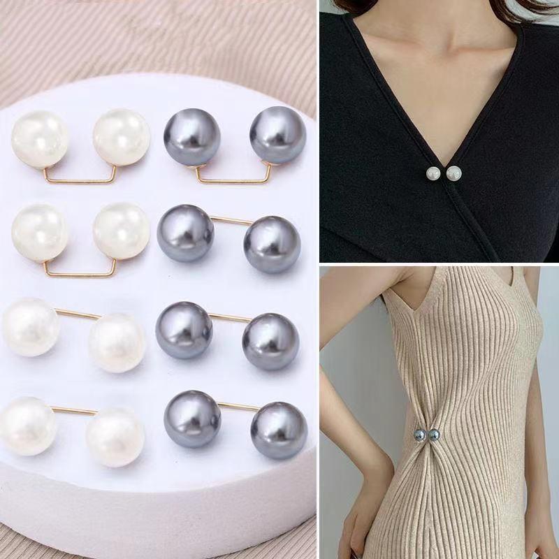 8PCS Pearl Non-slip Safety Pins Dress Brooch Decoration Dress Waist Fastening Pins Collar Adjustment Scarf  Fashion Versatile