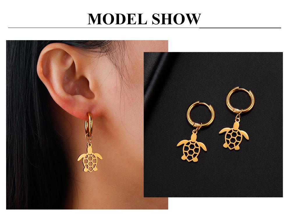 Cazador Turtle Earrings for Women Stainless Steel Jewelry Animal Drop Earrings Birthday Gift 2026 Trending Wholesale New
