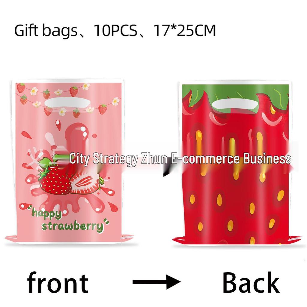 Strawberry Theme Party Tableware Set: Disposable Plates, Napkins, Cups, and Tablecloth