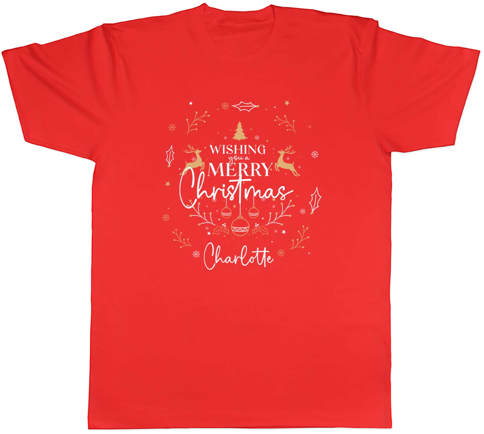 Personalised WIshing You A Merry Christmas Xmas Unisexs Unisex TShirt Tee Gift S