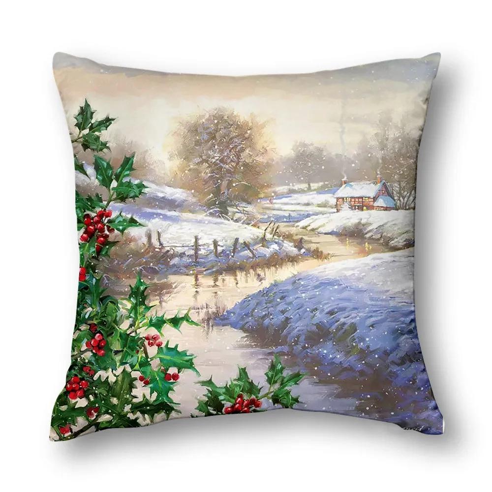 Upgrade Your Living Room Decor With Festive Spirits Christmas Decoration Cushion Cover Home Decor 40x40 45x45 50x50 60x60