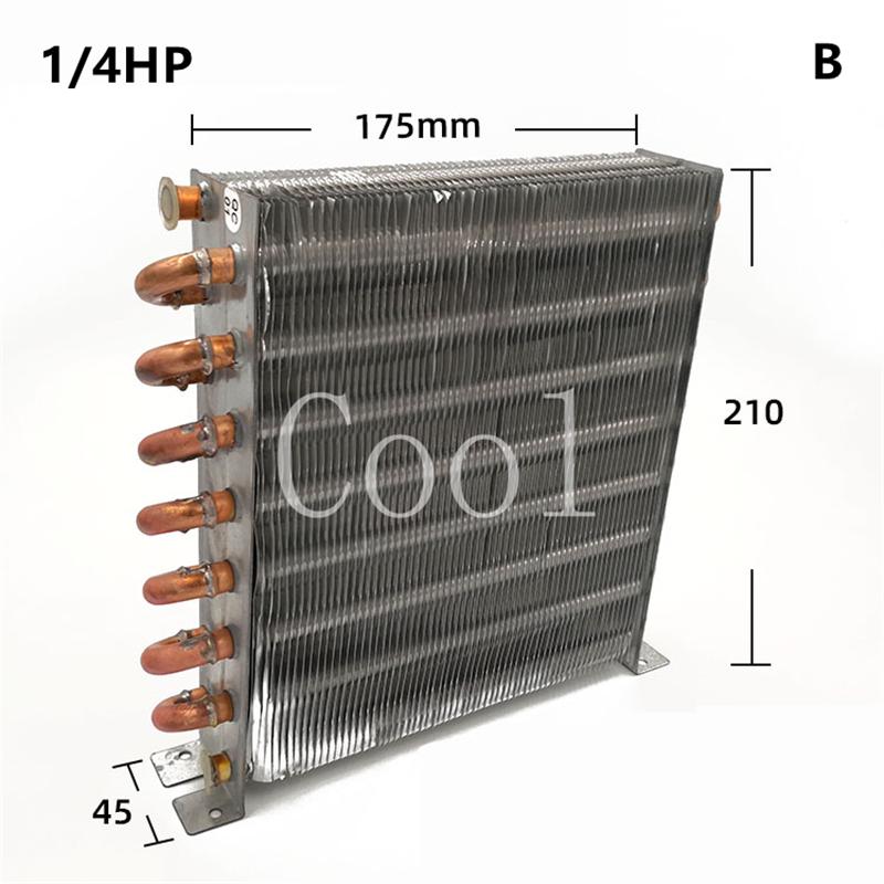 Freezer Freezer Condenser 1/5HP Air-cooled Water-cooled Aluminum Fin Copper Tube Radiator Fin Heat Exchanger Without Shell
