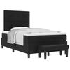 Box Spring Bed with Cushions Black 120 X 190 Cm Fabric