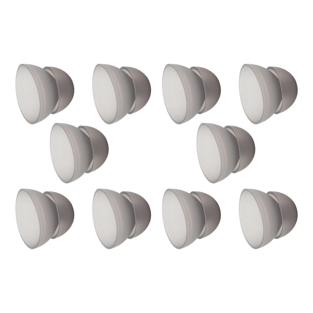 10PCS Hearing Aid Domes 12mm0.5in Double Layer Soft Silicone Washable Removable Anti StaticBlack