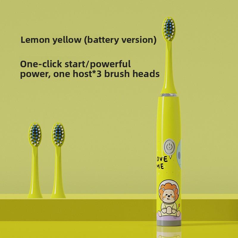 Children's Electric Toothbrush Cartoon Soft Hair IP6 Waterproof Sonic Vibration Rechargeable U-shaped Toothbrush