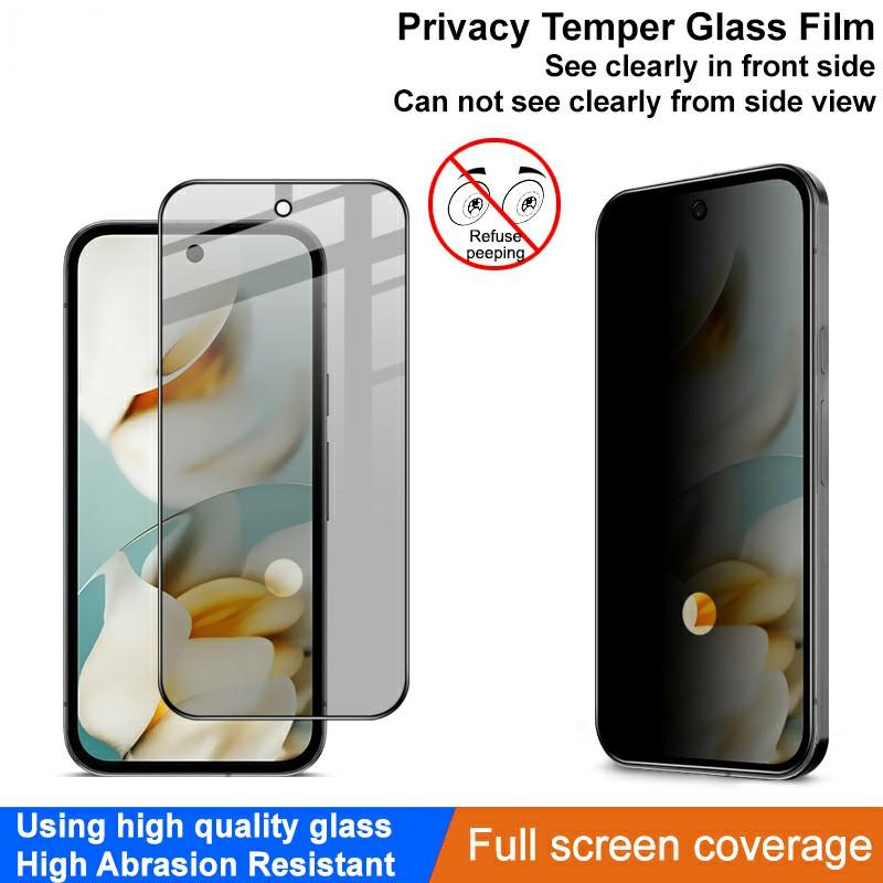 IMAK For Google Pixel 9a Privacy Tempered Glass Screen Protector Fingerprint Unlock Compatible Anti Spy Film