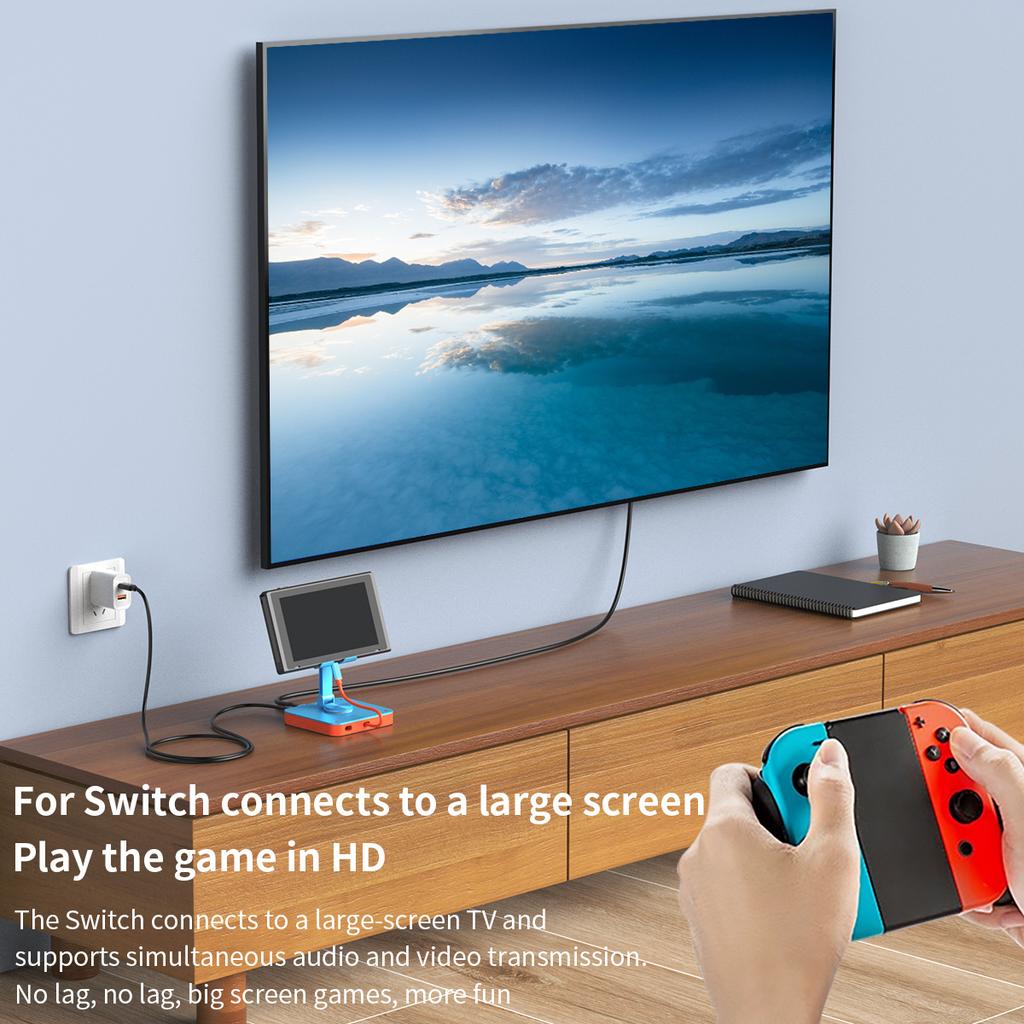 3-in-1 Adjustable Switch Phone Pad Stand &USB-C Hub with HDMI2.0(4K@60 Hz),USB2.0,PD 100W Charging Ports for Iphone15 Ipad Pro