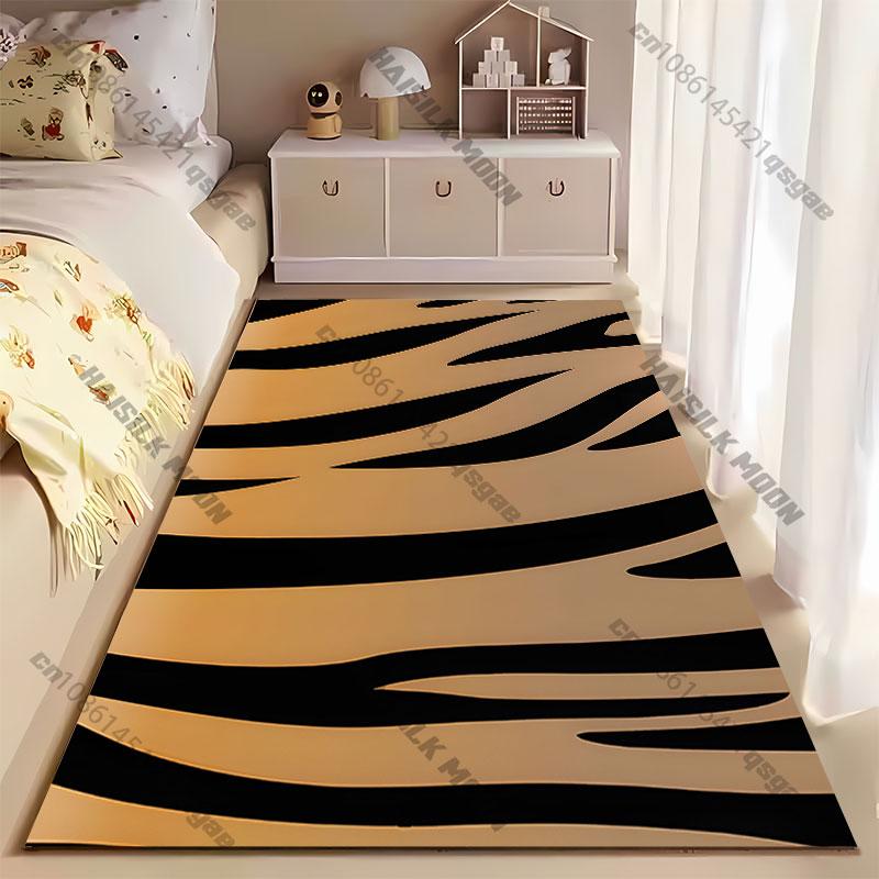 Tiger Stripe Pattern Design Carpet Yoga Living Room Room Decor Children's Crawling Mat Doormat Area Rug Games Mat