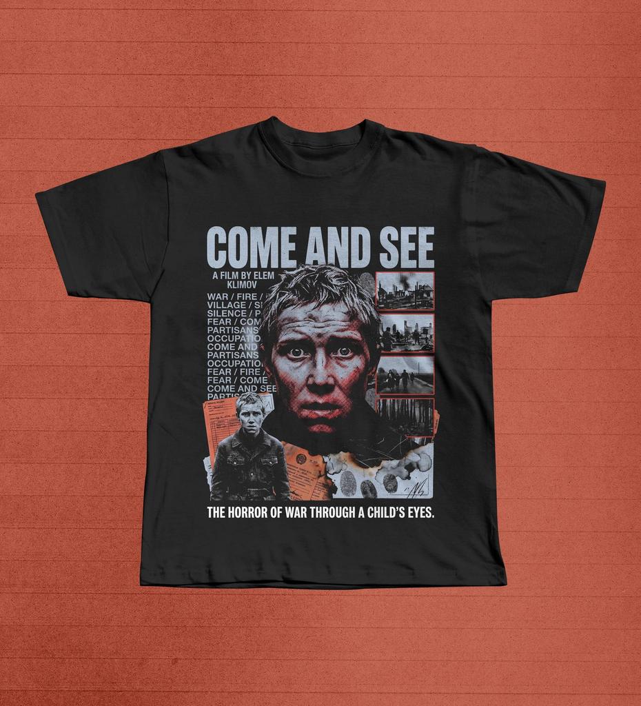 Come and See 1985 T-Shirt, Flyora Elem Klimov War Film Graphic Tee, Criterion Anti-War Cinema Gift