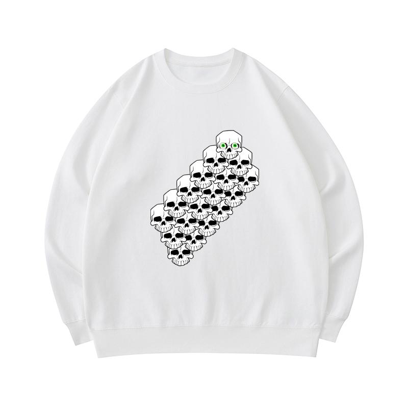 Buy Men's 300 GSM 100% Cotton Sweatshirt Skullzz Print Street Fashion ...