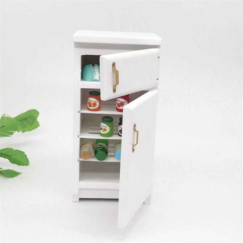 Enchanting White Birch Miniature Kitchen Refrigerator For 112 Dollhouse Decor