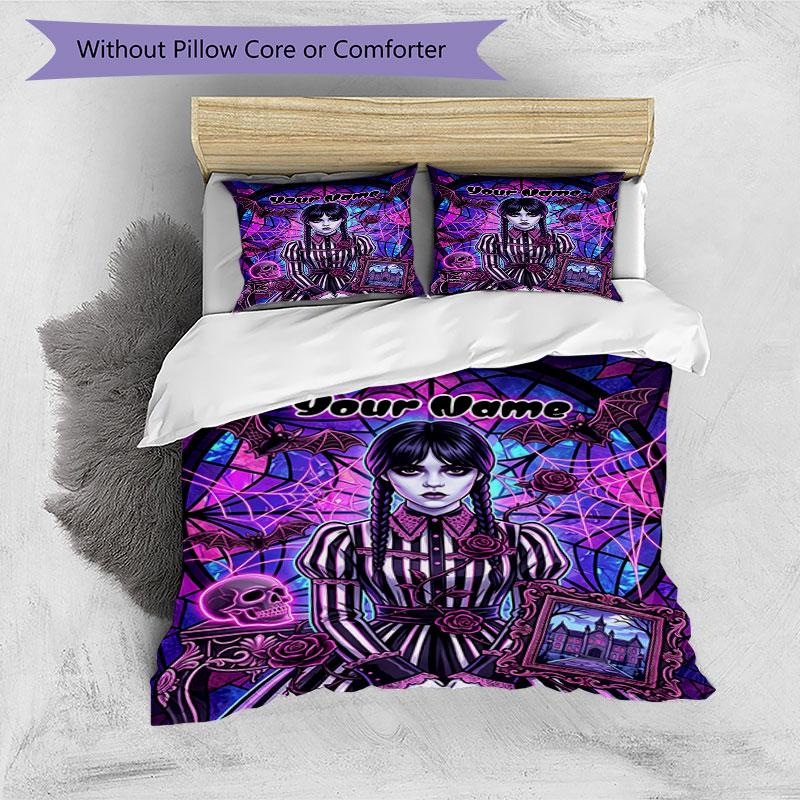 3PC Custom Name Gothic Fantasy Portrait Bedding Set Printed Bedding Set Duvet Cover Closure Includes 1 Duvet Cover & 2 Pillowcases for All Seasons Bed