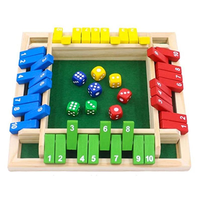 Cross-border Digital Flip Card Game: Wooden Four-Person Party and Family Educational Toy