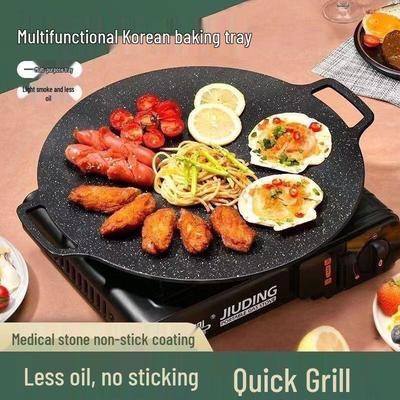 Piastra Teppanyaki Antiaderente per Barbecue, Padella Coreana, Fornello a Induzione e Fornello a Cassetta