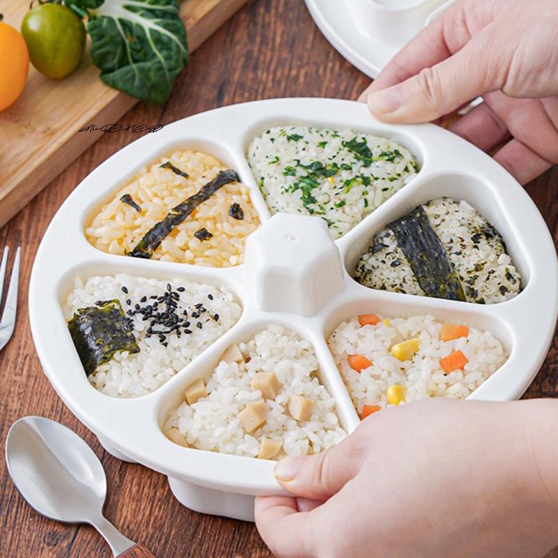 DIY Sushi Mold Lunch Triangle Rice Ball Lunch Box Onion Rice Ball Food Press Triangle Sushi Making Mold Sushi Set Kitchen Tools