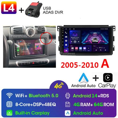 For Mercedes Benz Smart Fortwo 2006 - 2015 Android Car Radio Multimedia Player Carplay Navigation GPS Touch Screen Auto Stereo
