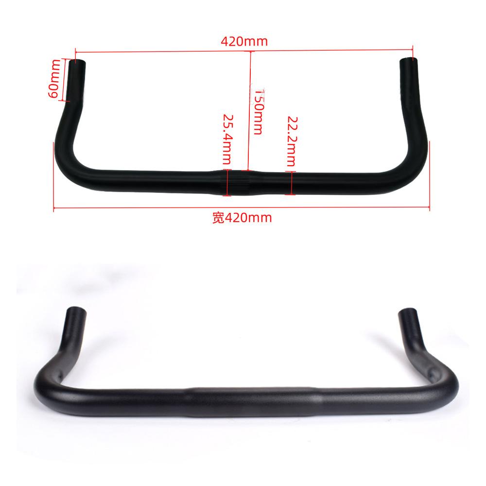 Bike Handlebar Rest Bend Bar Aluminum Alloy 22.2 *25.4*420mm Single Speed Bike Track Fixed Gear Road Bicycle Bullhorn Handlebar
