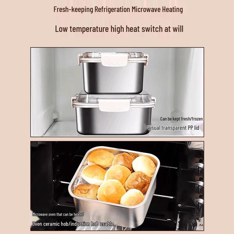 Zhuchuang Jingpin Square Wheat Straw Food Container, 2300ml