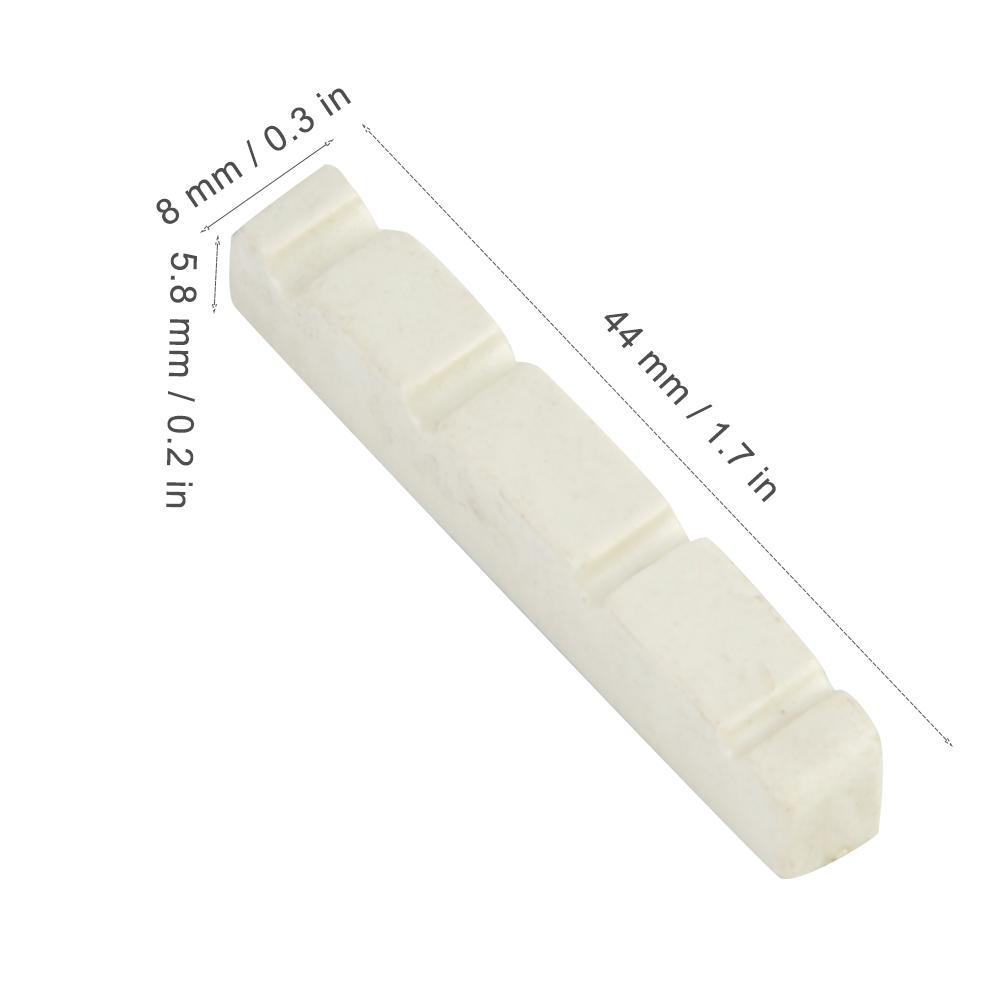 2 Pcs Quality Plastic 4 String Bass Guitar Nut Musical Instrument Replacement(44*5.8*8mm)