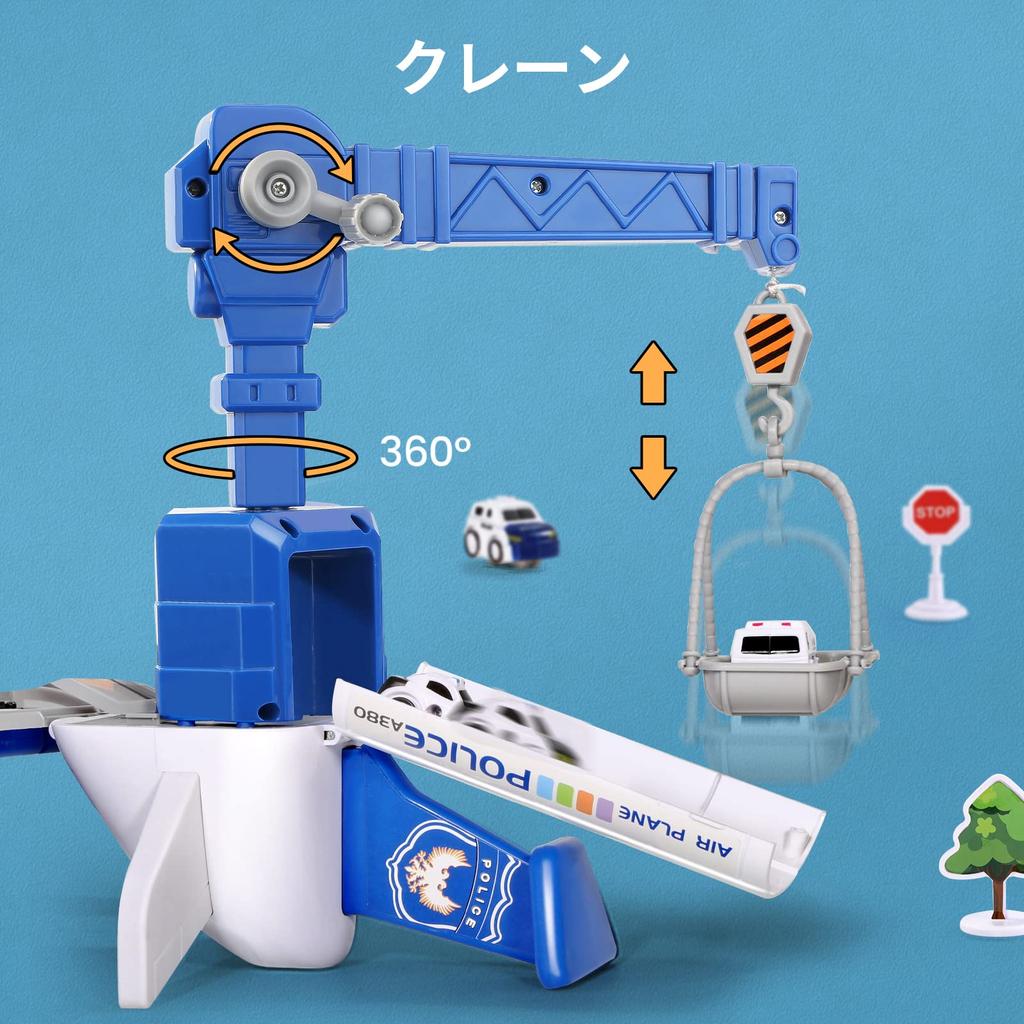 Cute Stone Pretend Play Airplane Toy 2-in-1 Disassembly Aircraft Toy Meets Toy Safety Standards 3 Mini Cars with Light & Music Functions Educational