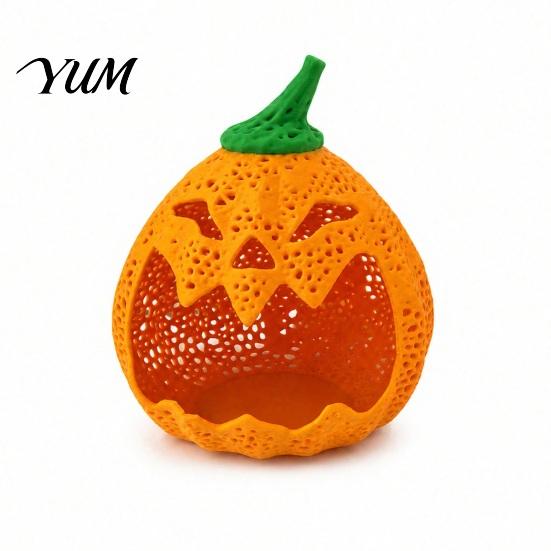 Decorative Candy Bowls for Party Hollow Pumpkin Storage Ornament Halloween, Holder, Creative Trays Holiday Treats Desktop Organizer with Stable