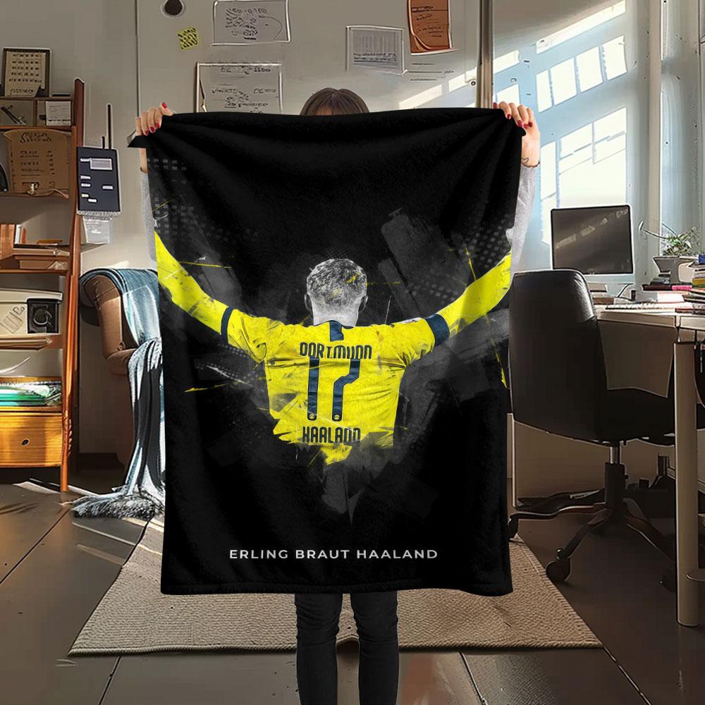 Affiche Haaland Couverture en Flanelle, Haute qualité Confortable pour Toutes les Saisons, Décoration Intérieure, Chaleur et Confort