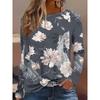 Autumn and Winter Women's 3D Printed Crew Neck Long Sleeve T-Shirt