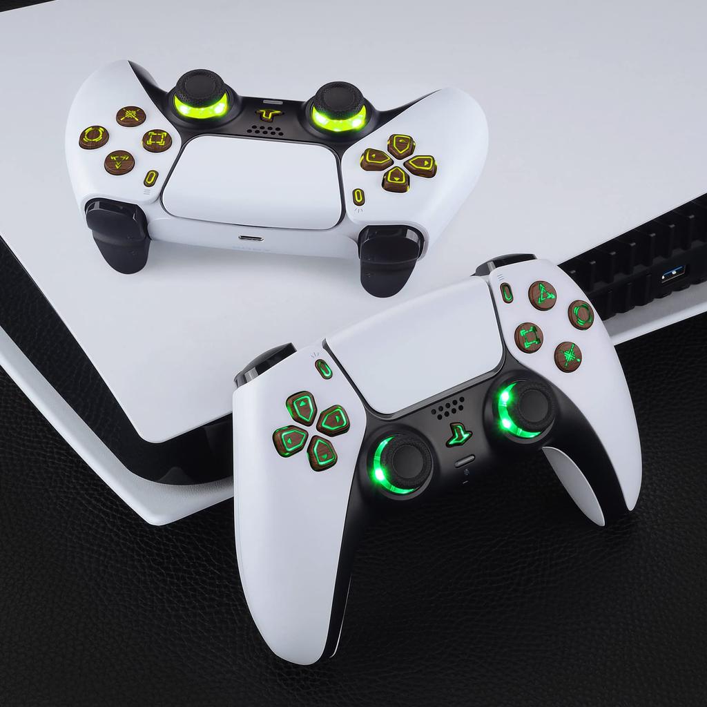 This is not a but an eXtremeRate DTF V3 LED kit for the PS5 controllers and featuring a multicolor illuminated Share and home face controller,