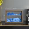 Moving Sand Art 3D Sandscape Quicksand Liquid Hourglass Rotatable Wooden Frame Flowing Sand Painting Office Home Decor Gifts