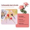 Rose Flower-Shaped Makeup Brush - Soft Bristle, Electroplated Handle, Ideal for Loose Powder, Blush, Nail Art Dust.