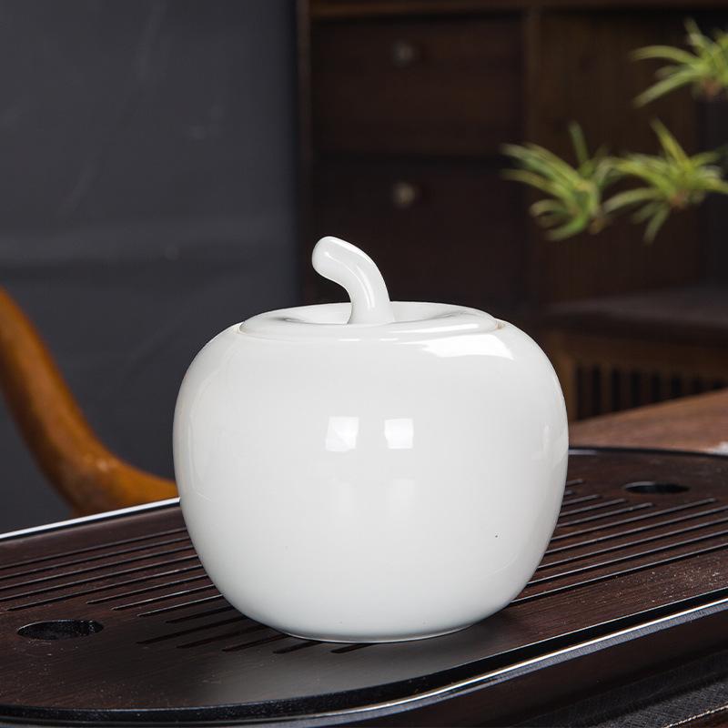 Creative Ceramic Apple Sealed Tea Cans Wedding Candy Gift Box Christmas Storage Jar Decoration Crafts Porcelain Home Decoration