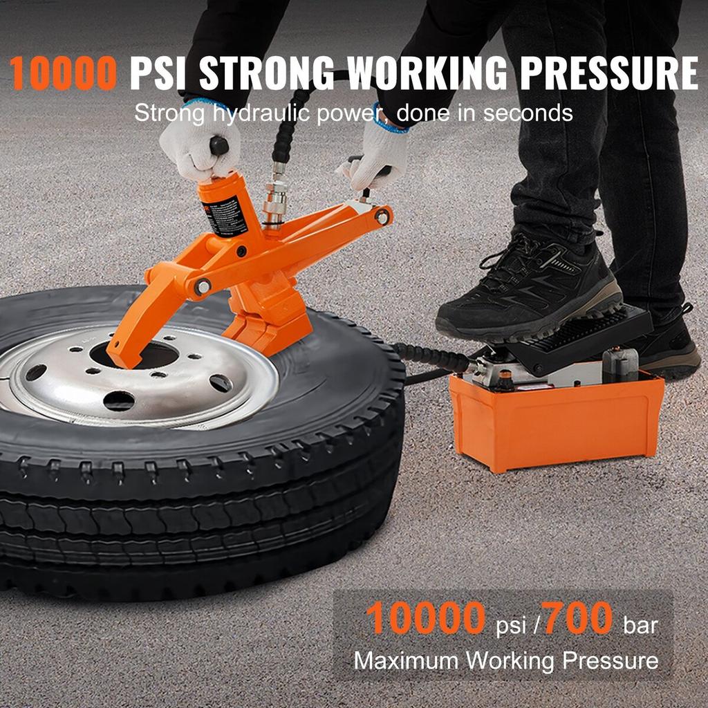 Quebra-talão Hidráulico, Quebra-talão de Pneu de 10000 PSI com Bomba de Pé de Metal, Ferramenta Quebra-talão de Aço de Alta Resistência para Tratores, Caminhões, Ônibus, Cortadores de Grama,