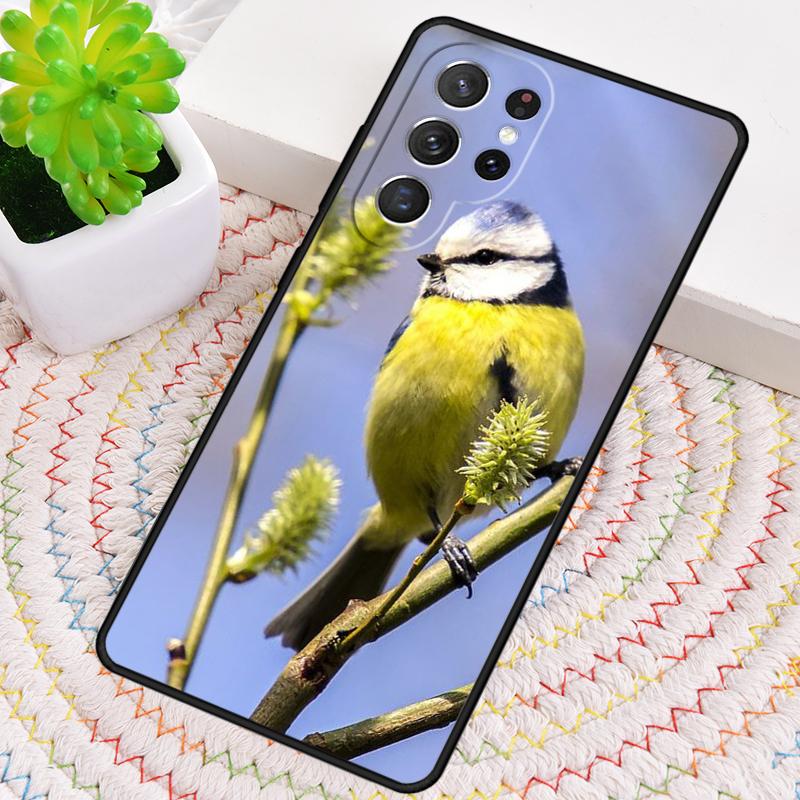 Garden Birds Blue Tit Silicone Phone Case For Samsung Galaxy Note 10 Pro S26 S25 S24 S23 S22 S21 Plus S25Ultra Capa Cover