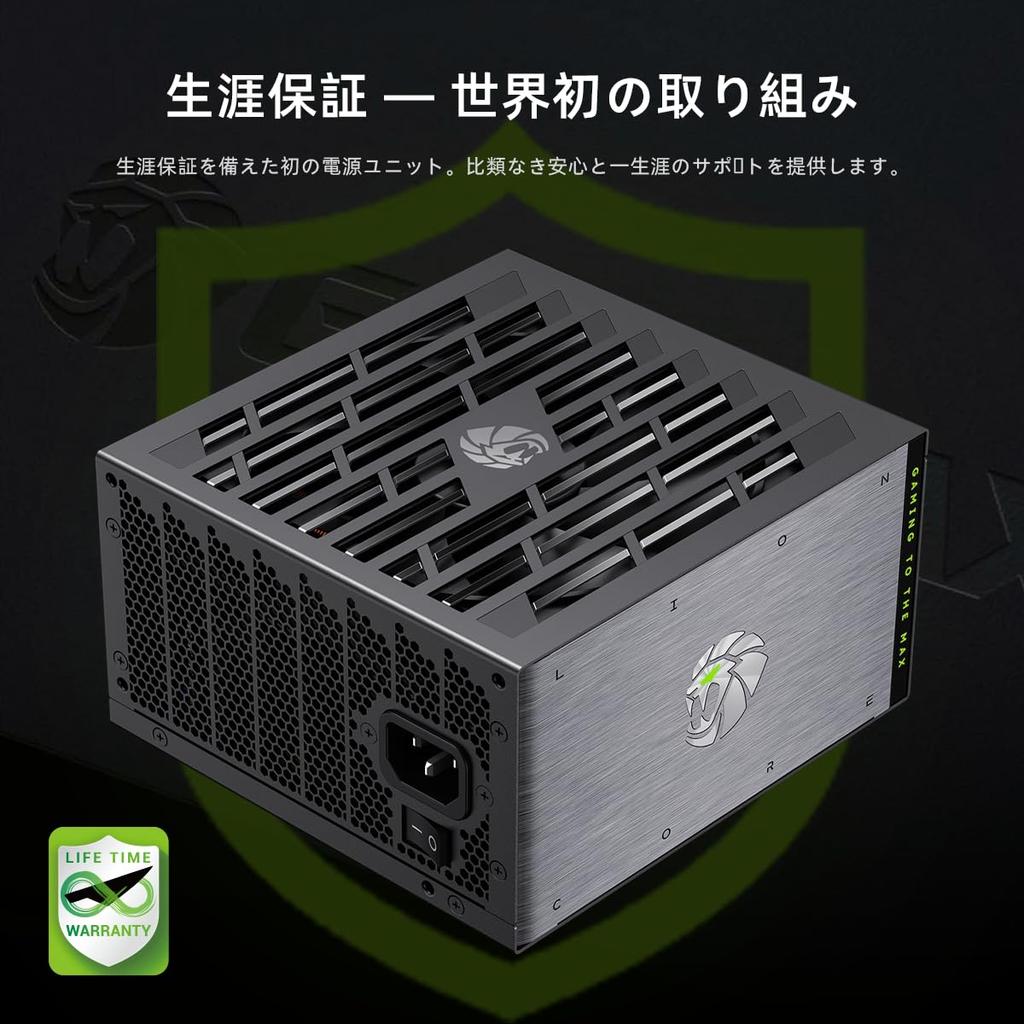 GAMEMAX LION CORE 1000W 80+ Platinum Full Modular Power Supply Unit, ATX3.1PCIe5.1 Compatible, 12V-2x6 Connectors, RGB Lighting, RTX 4050 Compatible,