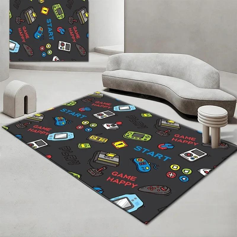 Gamepad Pattern Carpet for Living Room Bathroom Decoration Non-Slip Game Controller Large Area Rug Bedroom Play Room Floor Mat