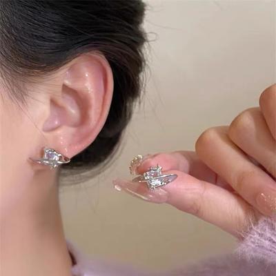 Planet Earrings Design Sense Cosmic Zircon High -End Earrings Personalized Sweet And Cool Style Earrings New Style