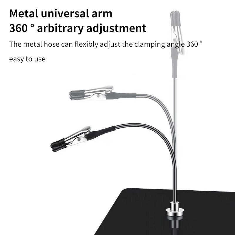 10/12Pcs Third Hand With Strong Magnetic Base Flexible Arms Pcb Holder For Electronics Repair - Alligator Clip Welding Tool