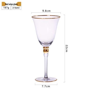 Handmade Gold Rim Red Wine Glass