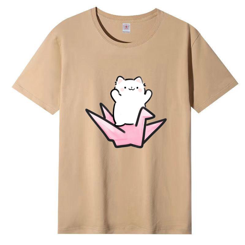 Dámské léto Populární tričko s krátkým rukávem Bavlna Prodyšné Volný top Potištěné tričko Ležérní