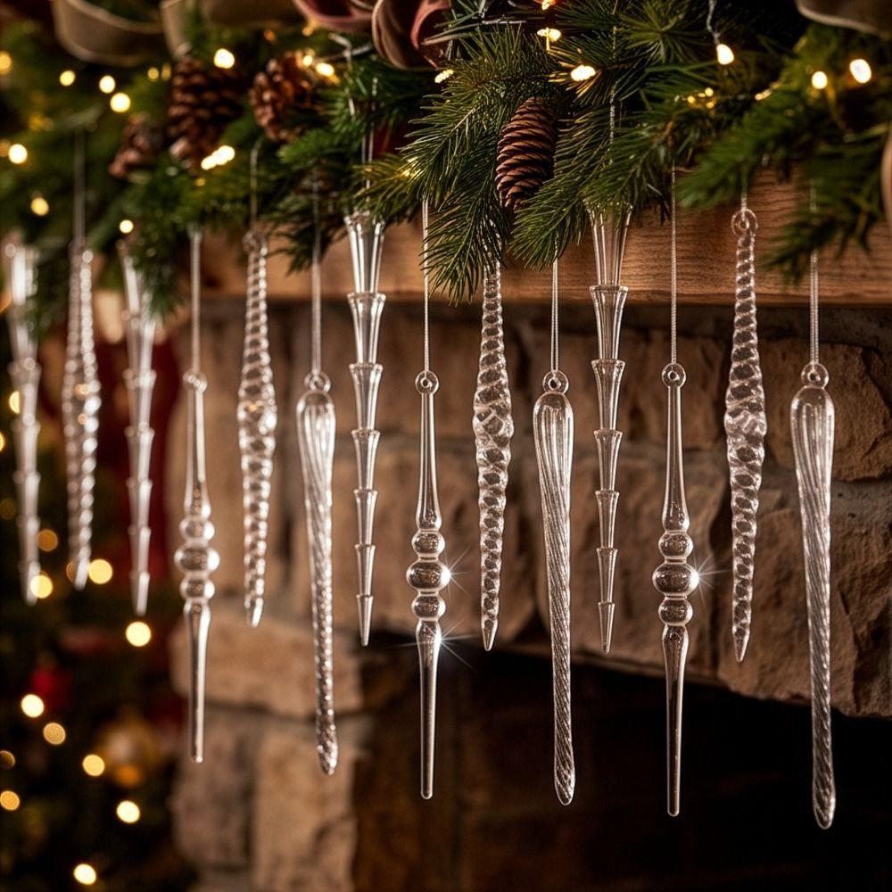 Crystal Ice Drop Snowflake Pendant Decorations Tree Hanging Decorations Party Supplies