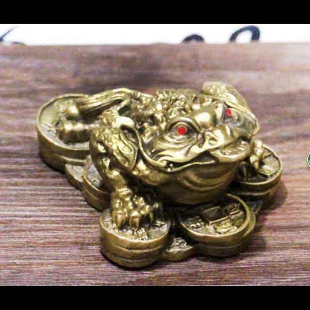 Brass Ornaments Three Feet Tripod Toad Copper Golden Cicada Home Office Shop Opening