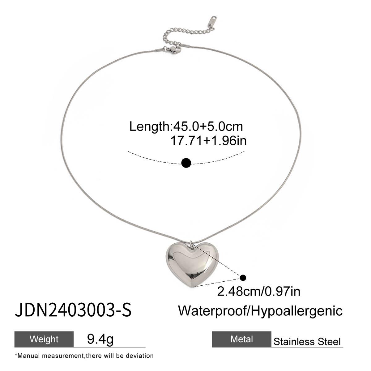 

Youthway High Quality Glossy Heart Love Pendant Necklace For Gift Classic Style Waterproof Stainless Steel Jewelry Accessories