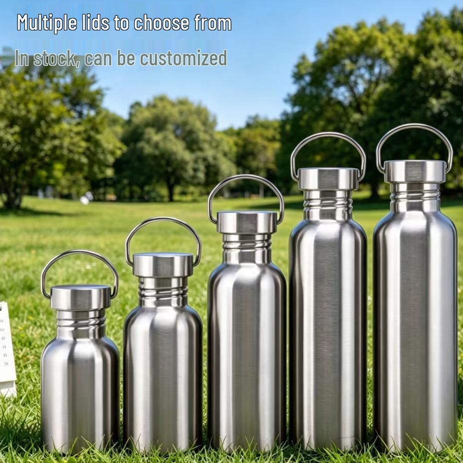 304 Stainless Steel Wide Mouth Sports Water Bottle - Portable, Single Layer & Large Capacity for Outdoor Use