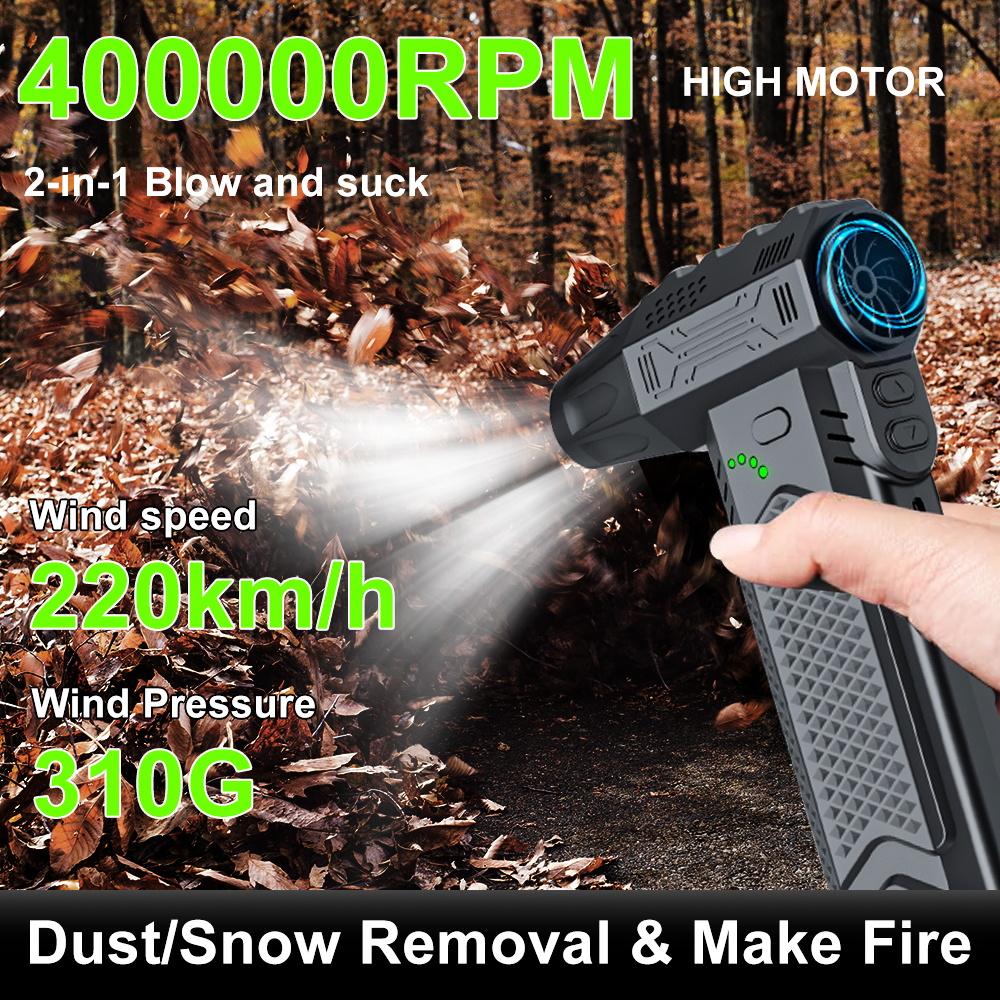 Type-C Charging Cleaning Blower Tool Electric Air Duster Blowing Snow Blow and Suction 2 in 1 400000RPM Portable Violent Fan 2025 Turbo Jet Fan