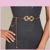 Double Square Circular Metal Chain Belt With Skirt And Dress Decorative Waist